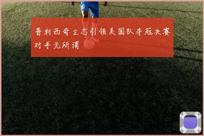 普利西奇立志引领美国队夺冠决赛对手无所谓